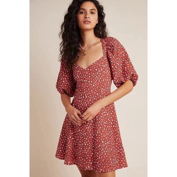 The Odells Anthropologie Ariel Puff-Sleeved Mini Dress in Malmo Print size XS - Picture 1 of 16